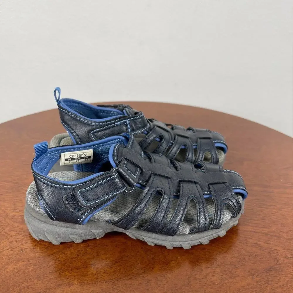 Carter's Toddler Boys Julian-C Fisherman Casual Sandal in Blue Leather Size 9